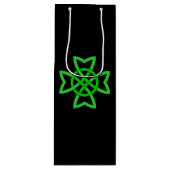 アイリッシュグリーンケルト結び目模様 ワインギフトバッグ (正面)