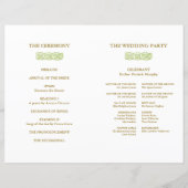 アイリッシュグリーンケルト結び目模様&金ゴールドウェディングプログラム (裏面)