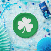 アイリッシュグリーンサンパトリックの日のホワイトシャムロック ペーパープレート (パーティー)