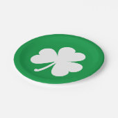 アイリッシュグリーンサンパトリックの日のホワイトシャムロック ペーパープレート (アングル)