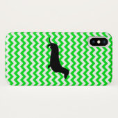 アイリッシュグリーンシェブロンとダックスシュント Case-Mate iPhoneケース (裏面(横))