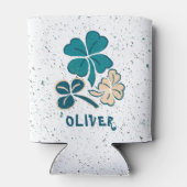 アイリッシュグリーンシャムロッククローバパーソナライズされたー 缶クーラー (裏面)