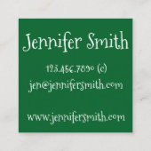 アイリッシュグリーンシャームロッククローバーラックセントパトリックの日 スクエア名刺 (裏面)