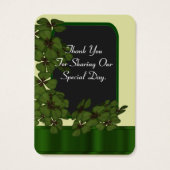 アイリッシュグリーンシャームロック感謝してい結婚式の引き出物ユーラベル (裏面)