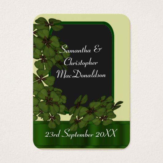 アイリッシュグリーンシャームロック感謝してい結婚式の引き出物ユーラベル (正面)