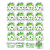 アイリッシュグリーンバルーン3月バースデーパーティー シール (正面)