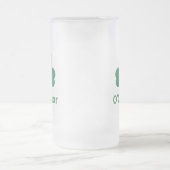 アイリッシュグリーンパーソナライズされたクローバー姓 フロストグラスビールジョッキ (中央)