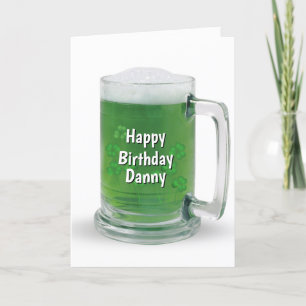 アイリッシュグリーンビール誕生日名 カード