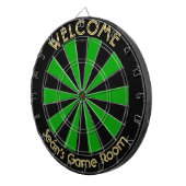 アイリッシュグリーンブラックカスタムメタルケージドルムゲームルーム ダーツボード (正面右)
