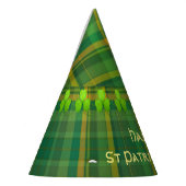 アイリッシュグリーンプレイド(タータンチェック)カスタム パーティーハット (左)