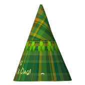 アイリッシュグリーンプレイド(タータンチェック)カスタム パーティーハット (右)