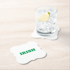 アイリッシュグリーンモダンタイポグラフィサンパトリックの日 ペーパーコースター