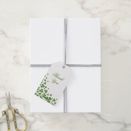 アイリッシュグリーン結婚シャムロック ギフトタグ (より糸付き)
