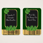 アイリッシュグリーン結婚式の引き出物感謝していユーラベル (正面&裏面)