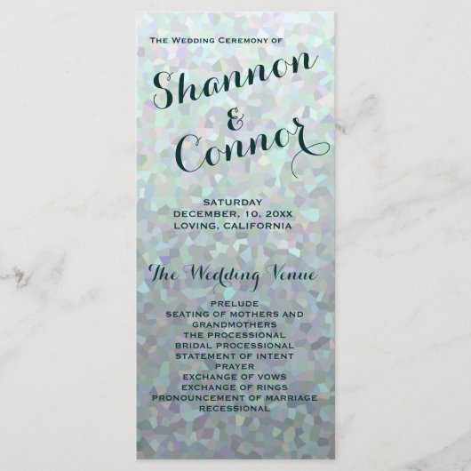 アイリッシュグリーン結婚式 プログラム (正面)