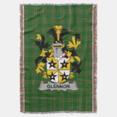 アイリッシュグレンノンまたはグレンネーンコートオブアームズファミリークレ スローブランケット (正面縦)