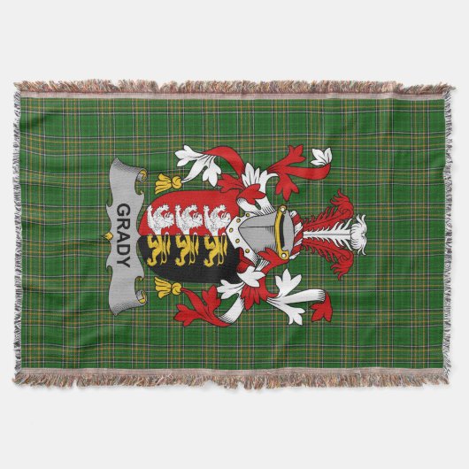 アイリッシュグレーディまたはO_グレーディコート・オブ・アームズ家紋 スローブランケット (正面)