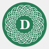 アイリッシュケルトイニシャルモノグラムクラシックラウンドスティッキ ラウンドシール (正面)