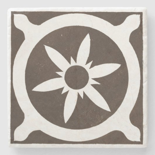 アイリッシュケルトデザインブラックスター ストーンコースター (正面)