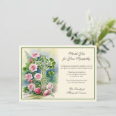 アイリッシュケルト十字シャームロック悔やみや弔慰弔意 サンキューカード (スタンド正面)