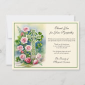 アイリッシュケルト十字シャームロック悔やみや弔慰弔意 サンキューカード (正面)