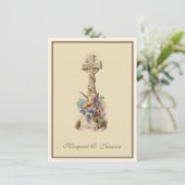 アイリッシュケルト十字フローラ弔意 サンキューカード (スタンド正面)