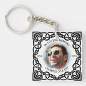 アイリッシュケルト結び目模様写真記念の葬儀 キーホルダー (正面)