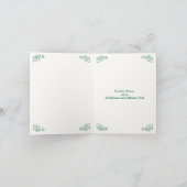 アイリッシュゲーリックのクリスマスグリーン&金ゴールドツリー、トナカイ カード (内部)