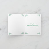 アイリッシュゲーリックのクリスマスグリーン&金ゴールドツリー、トナカイ カード (内部)