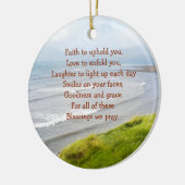 アイリッシュコーストラインと恵み祈りの言葉 パーソナライズされた セラミックオーナメント (左)