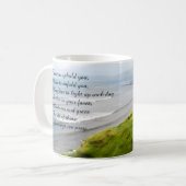 アイリッシュコーストラインと祈りの言葉マグ コーヒーマグカップ (正面左)