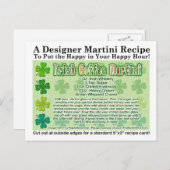 アイリッシュコーヒーセントパトリックの日マルティニレシピカード ポストカード (正面/裏面)