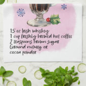 アイリッシュコーヒーレシピクリスマスのレシピデザイン キッチンタオル (折り畳み)