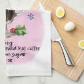 アイリッシュコーヒーレシピクリスマスのレシピデザイン キッチンタオル (四つ折り)