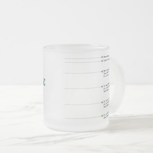 アイリッシュコーヒーレシピマグ フロストグラスマグカップ (正面右)