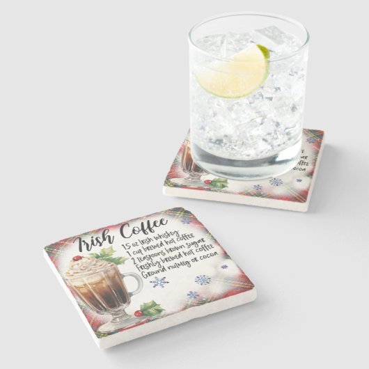 アイリッシュコーヒーレシピマーブルコースター ストーンコースター (横)