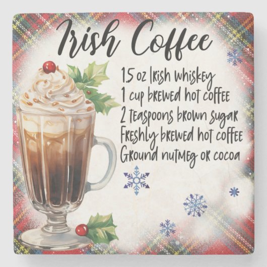 アイリッシュコーヒーレシピマーブルコースター ストーンコースター (正面)