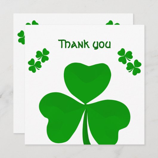 アイリッシュサンキュー結婚ズ婚約シャムロック サンキューカード (正面/裏面)