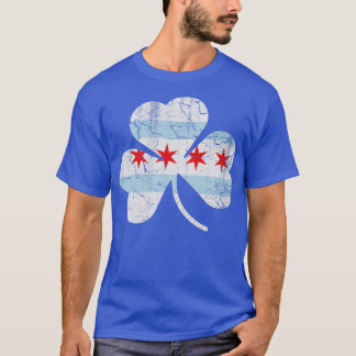 アイリッシュシカゴ国旗のシャムロックSt patricks day Tシャツ