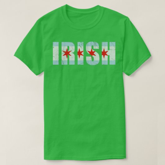 アイリッシュシカゴ国旗St patricks day Tシャツ (デザイン正面)
