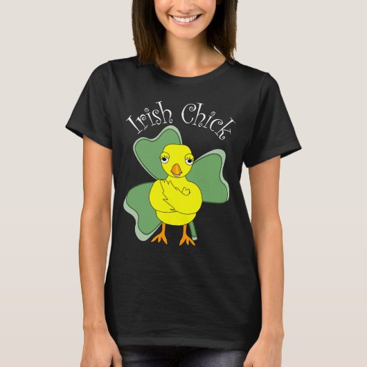 アイリッシュシック文字シャムロック Tシャツ (正面)