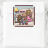 アイリッシュシッター – Big Red Dogs Who Are Babysitter スクエアシール (バッグ)