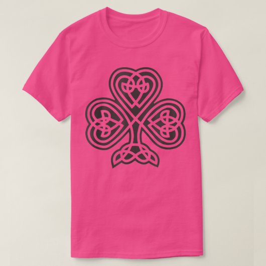 アイリッシュシャムロックグリーンクローバーケルト結び目模様セントパトリック Tシャツ (デザイン正面)
