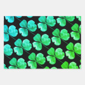 アイリッシュシャムロックグリーンブルーウォーター色 ラッピングペーパーシート (正面2)