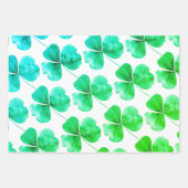 アイリッシュシャムロックグリーンブルーウォーター色 ラッピングペーパーシート (正面)