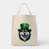 アイリッシュシャムロックシベリアハスキードッグSt patricks day トートバッグ (裏面)