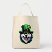 アイリッシュシャムロックシベリアハスキードッグSt patricks day トートバッグ (正面)