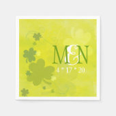アイリッシュシャムロックスグリーン結婚ズ スタンダードカクテルナプキン (正面)