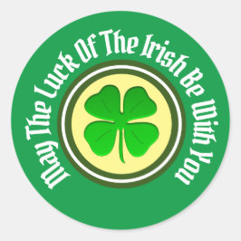 アイリッシュシャムロックラウンドステッカーの運 ラウンドシール