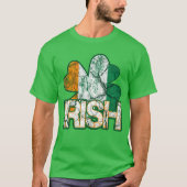 アイリッシュシャムロック国旗動揺してのシャツ Tシャツ (正面)